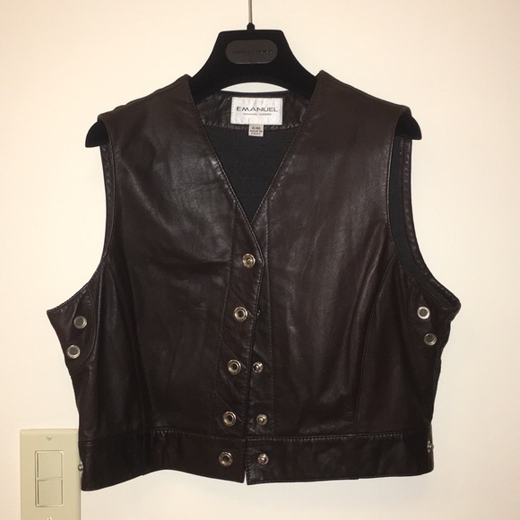 Genuine leather and wool short vest. - Picture 1 of 7